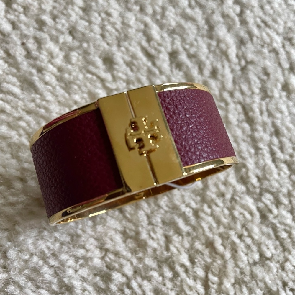Tory Burch Skinny Leather Inlay Cuff